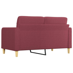 Sofa 2-osobowa, winna czerwień, 140 cm, tapicerowana tkaniną