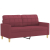 Sofa 2-osobowa, winna czerwień, 140 cm, tapicerowana tkaniną