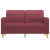 Sofa 2-osobowa, winna czerwień, 140 cm, tapicerowana tkaniną