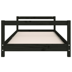 Rama łóżka, czarna, 80x200 cm, lite drewno sosnowe