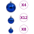 111-cz. zestaw ozdób świątecznych, niebieski, polistyren