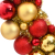 Wieniec świąteczny, czerwono-złoty, 45 cm, polistyren