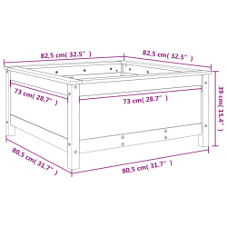 Donica ogrodowa, czarna, 82,5x82,5x39 cm, lite drewno sosnowe