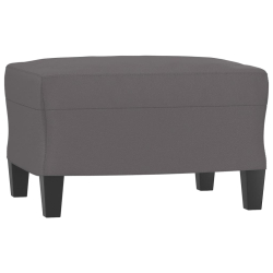 3-osobowa sofa z podnóżkiem, szary, 180 cm, sztuczna skóra