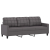 3-osobowa sofa z podnóżkiem, szary, 180 cm, sztuczna skóra
