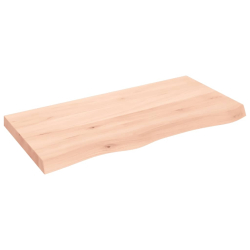 Blat do stołu, 100x50x6 cm, surowe drewno dębowe