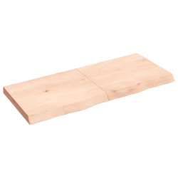 Blat stołu, 120x50x6 cm, surowe drewno dębowe