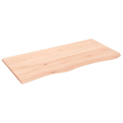 Blat do stołu, 100x50x2 cm, surowe drewno dębowe