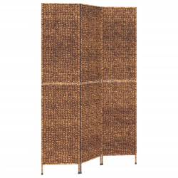 Parawan pokojowy 3-panelowy, brązowy, 122x180 cm, hiacynt wodny
