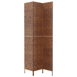 Parawan pokojowy 3-panelowy, brązowy, 122x180 cm, hiacynt wodny