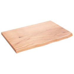 Blat do stołu, jasnobrązowy, 60x40x2 cm, lite drewno dębowe