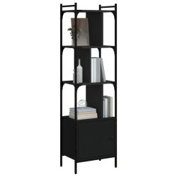 Biblioteczka z drzwiczkami, czarna, 44,5x30x154,5 cm
