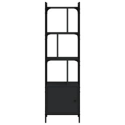 Biblioteczka z drzwiczkami, czarna, 44,5x30x154,5 cm