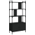 Biblioteczka z drzwiczkami, czarna, 76,5x30x154,5 cm