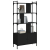 Biblioteczka z drzwiczkami, czarna, 76,5x30x154,5 cm