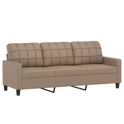 4-osobowa sofa z poduszkami, cappuccino, sztuczna skóra