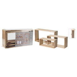 H&S Collection Zestaw trzech drewnianych półek, naturalny