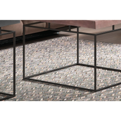 Rousseau Zestaw 2 stolików kawowych Aron, metal, szary i rdzawy