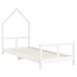 Rama łóżka dla dzieci, biała, 80x200 cm, drewno sosnowe