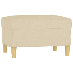 Sofa 3-osobowa, kremowa, 180 cm, tapicerowana tkaniną