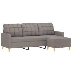 3-osobowa sofa z podnóżkiem, taupe, 180 cm, tkaniną