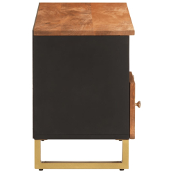 Szafka pod TV, brązowo-czarna 100x33,5x46 cm, lite drewno mango