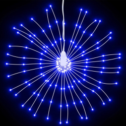 Ozdoby świąteczne ze 140 lampkami LED, 2 szt, niebieskie, 17 cm