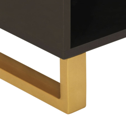 Szafka pod TV, brązowo-czarna 80x33,5x46 cm, lite drewno mango