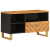 Szafka pod TV, brązowo-czarna 80x33,5x46 cm, lite drewno mango
