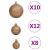 111-cz. zestaw ozdób świątecznych, różowe złoto, polistyren