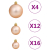 111-cz. zestaw ozdób świątecznych, różowe złoto, polistyren