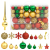 112-cz. zestaw ozdób świątecznych, czerwono-zielono-złoty