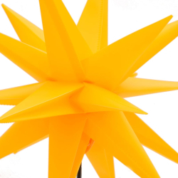 Gwiazda morawska LED na kołku, składana, żółta, 57 cm