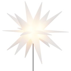 Gwiazdy morawskie LED z kołkami, 3 szt., białe, 35 cm