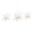 Gwiazdy morawskie z LED, 3 szt., składane, białe