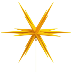 Gwiazdy morawskie LED z prętami, 3 szt., żółte, 35 cm