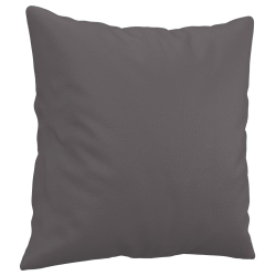 3-osobowa sofa z poduszkami, szara, 180 cm, sztuczna skóra
