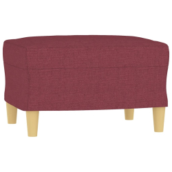 3-osobowa sofa z podnóżkiem winna czerwień 180 cm, tkaniną