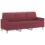 3-osobowa sofa z podnóżkiem winna czerwień 180 cm, tkaniną