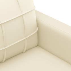 4-osobowa sofa z poduszkami, kremowa, sztuczna skóra