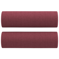3-osobowa sofa z poduszkami, bordowa, 180 cm, tkanina