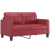 2-os. sofa z poduszkami, winna czerwień, 140 cm, sztuczna skóra