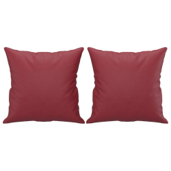 3-os. sofa z poduszkami, winna czerwień, 180 cm, sztuczna skóra