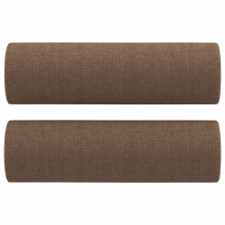 2-osobowa sofa z poduszkami, brązowa, 120 cm, tkanina