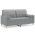 2-osobowa sofa z poduszkami, jasnoszara, 140 cm, tkanina