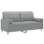 2-osobowa sofa z poduszkami, jasnoszara, 140 cm, tkanina