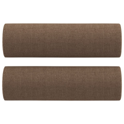 2-osobowa sofa z poduszkami, brązowa, 140 cm, tkanina
