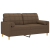 2-osobowa sofa z poduszkami, brązowa, 140 cm, tkanina