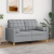 2-osobowa sofa z poduszkami, jasnoszara, 120 cm, tkanina