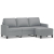 3-osobowa sofa z podnóżkiem, jasnoszara, 180 cm, tkaniną